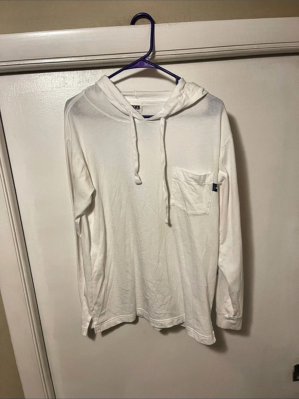 Victoria's Secret PINK White Pullover Hooded shirt Size XS